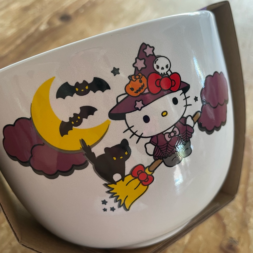 Hello Kitty Halloween Ceramic Bowl with Chopsticks set